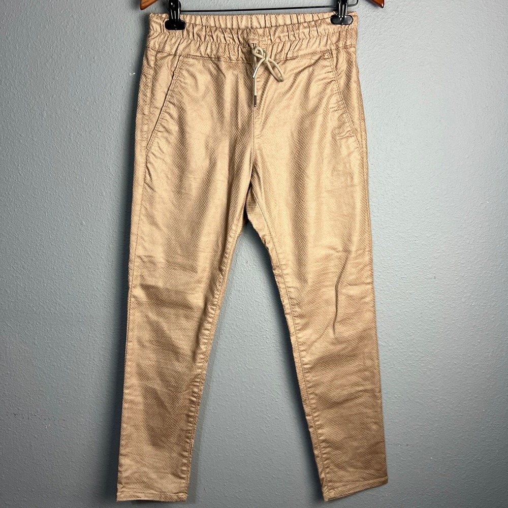 Bevy Flog Shely Bronze‎ Snake Drawstring Pants Casual Dressy Elastic Waist Sz 27